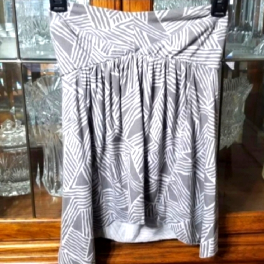 BILLABONG Gray/White Tube Top